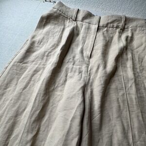 WAYF Anthropologie Women's Pleated High Rise Trousers Size XL Tan Wide Leg NWT